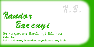 nandor barenyi business card